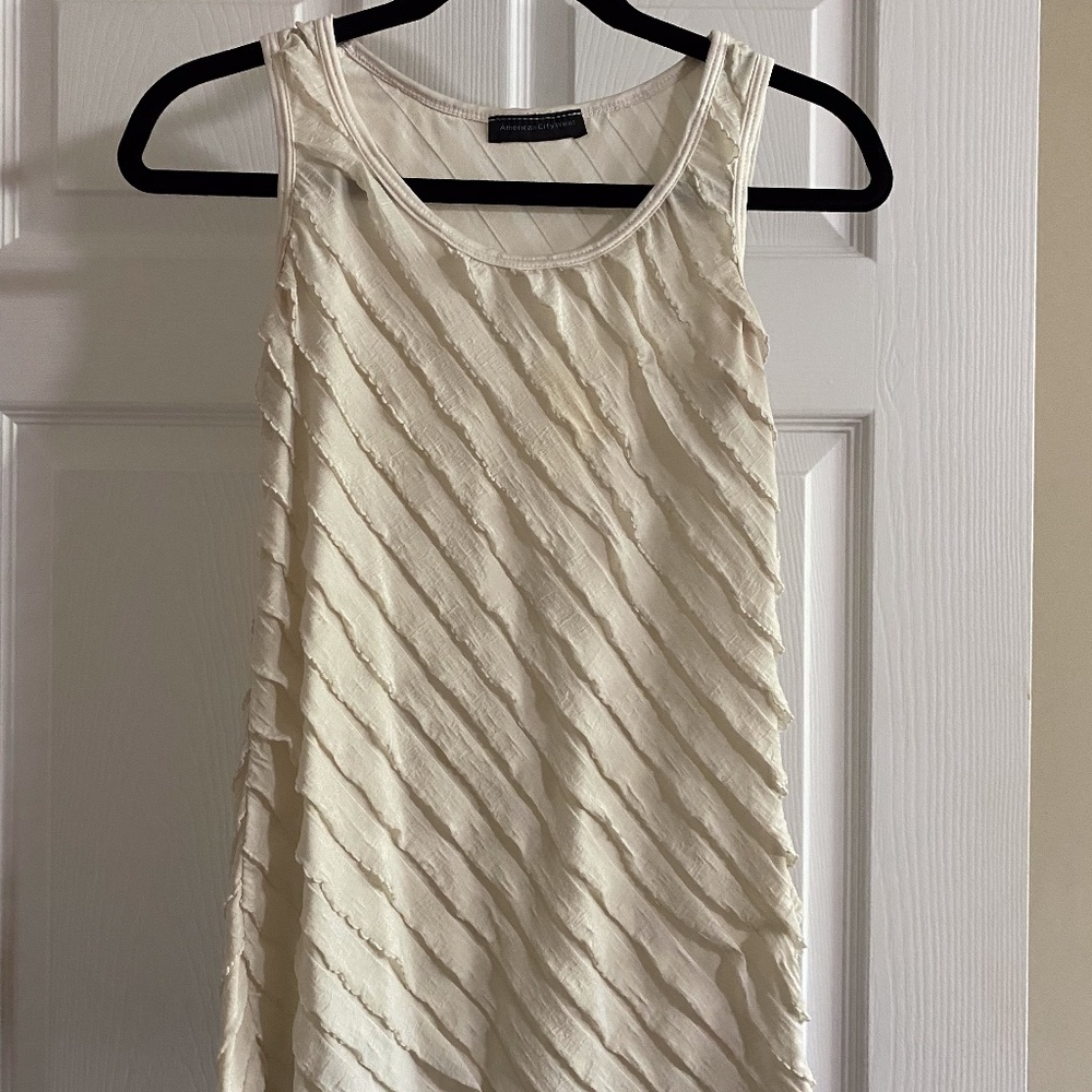 American City Wear Ivory Sleeveless Blouse